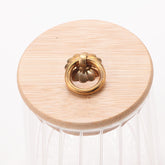 USHA SHRIRAM Borosilicate Containers With Wooden Lid (750ml - 2Pcs) | Glass Container Jar For Kitchen Storage | Microwave Safe | Kitchen Containers Box With Air Tight Lid | Kitchen Organisers